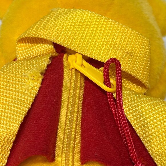 Disney Winnie The Pooh 16" Plush Backpack Vintage Yellow Straps Zipper Back - Picture 3 of 10